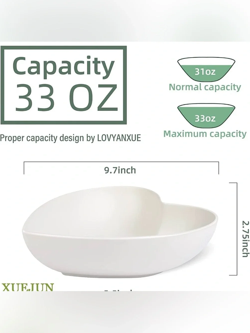 Bamboo Big Heart-shaped Bowls White Deep Heart Plates - 4 Count